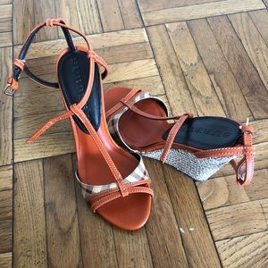 Burberry platform leather sandals.used only few,